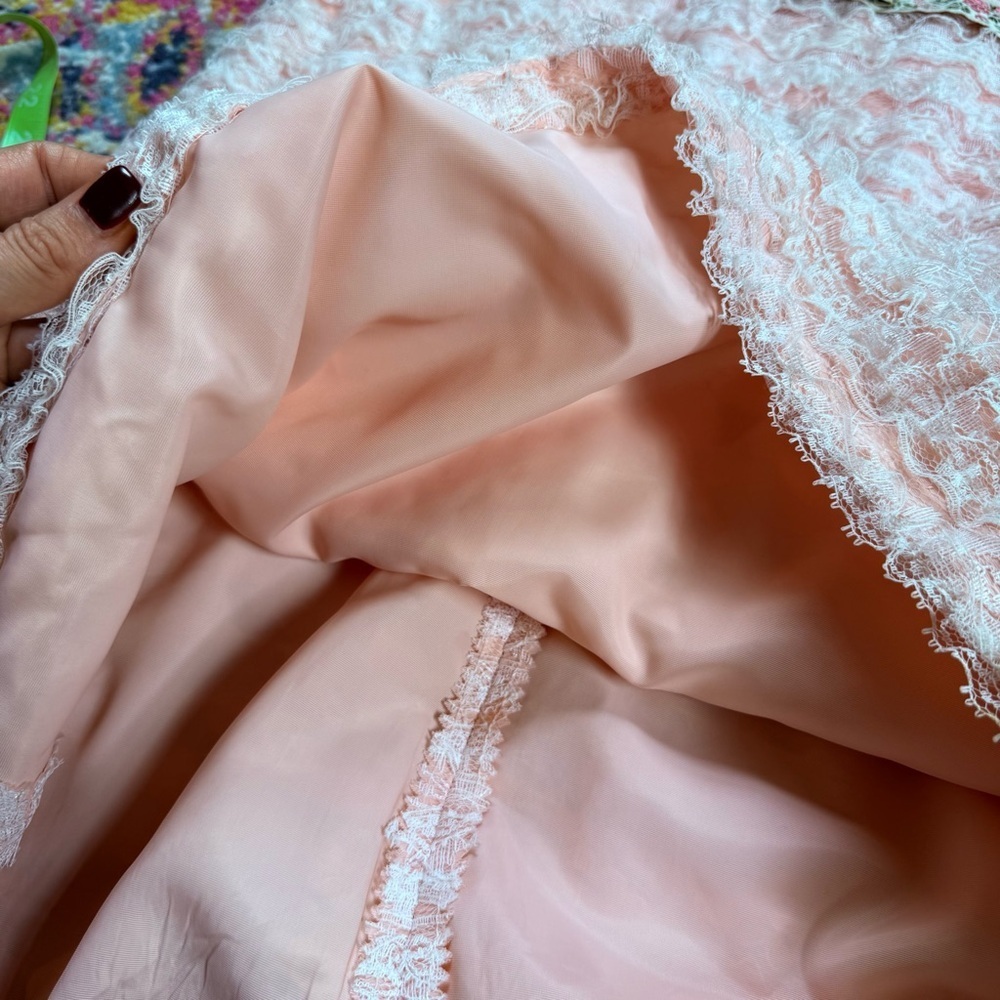 Vintage 50s/60s Pink Lace Ruffle Babydoll Dress - Picture 7 of 9